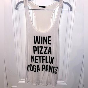 Wine Pizza Netflix Yoga Pants Tank Top